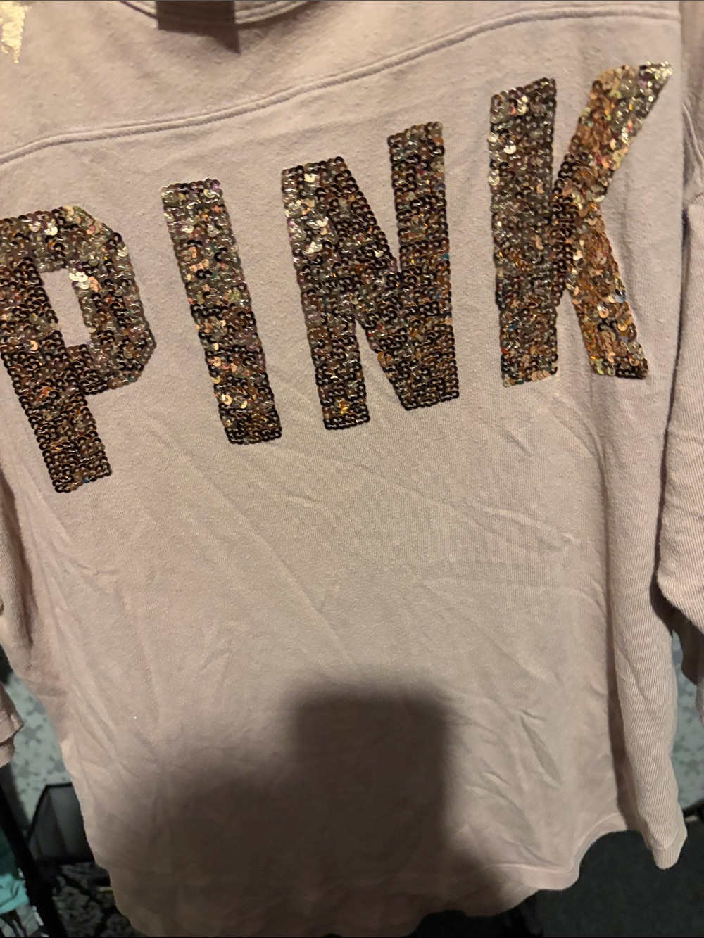 PINK Victoria's Secret Blush Pink Sequin Logo Top - Picture 5 of 7